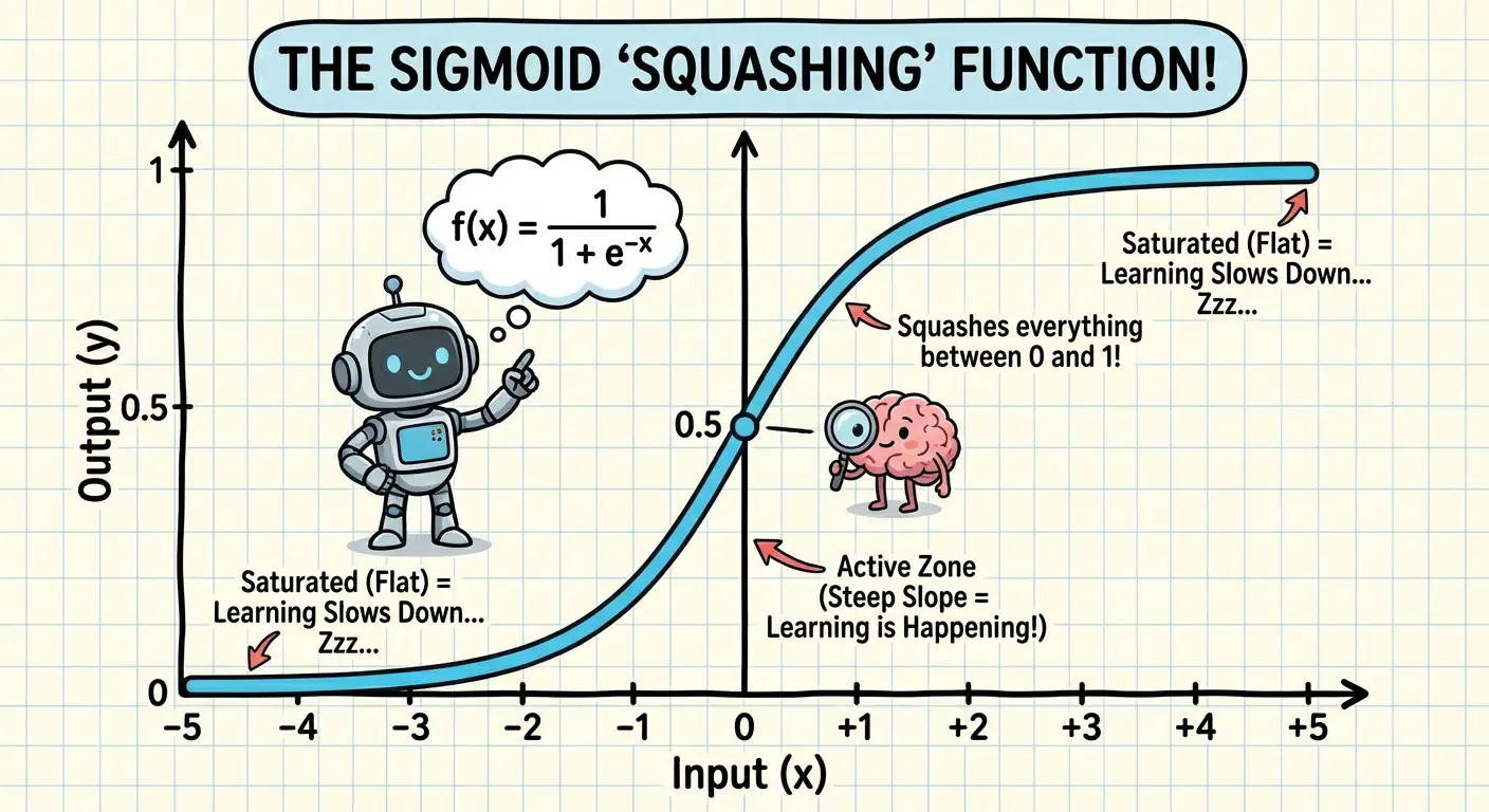 Plot of sigmoid activation function
